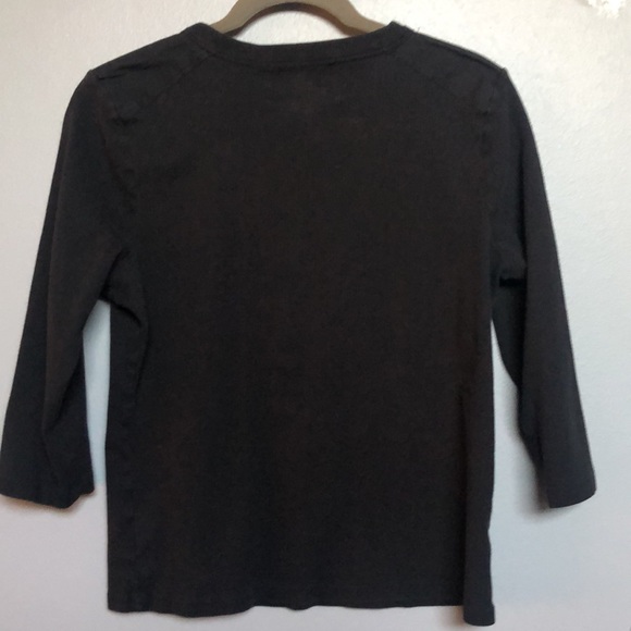 Lauren Ralph Lauren Black 3/4 Sleeve Shirt - Large - Picture 4 of 8